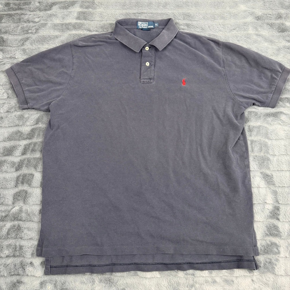 Polo Ralph Lauren Mens XL Navy Blue Short Sleeve Pique Polo Shirt Red Pony Logo